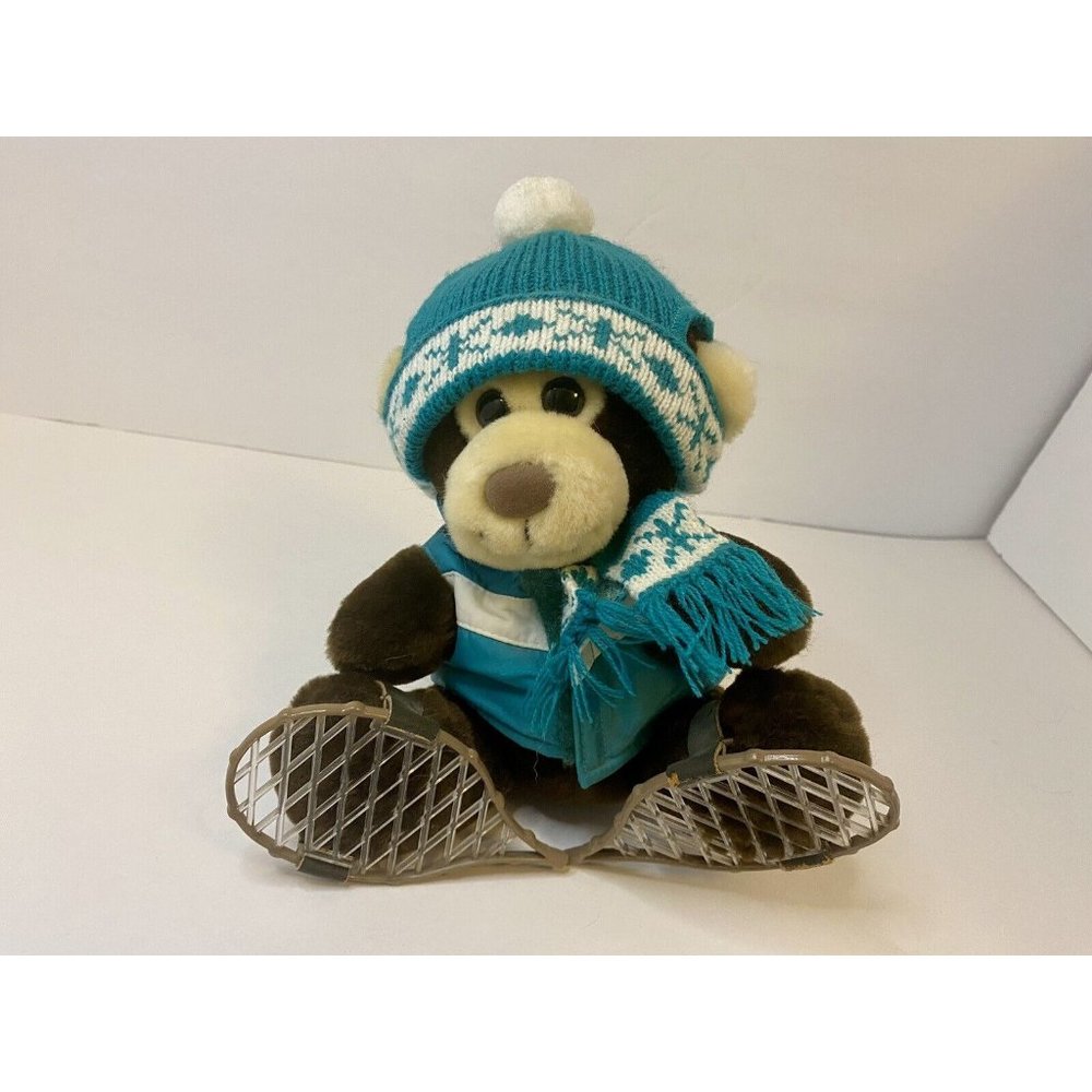 Dakin Snow Shoe Snowshoeing Monkey 8” Plush 1987 Vintage Winter Sport Stuffed